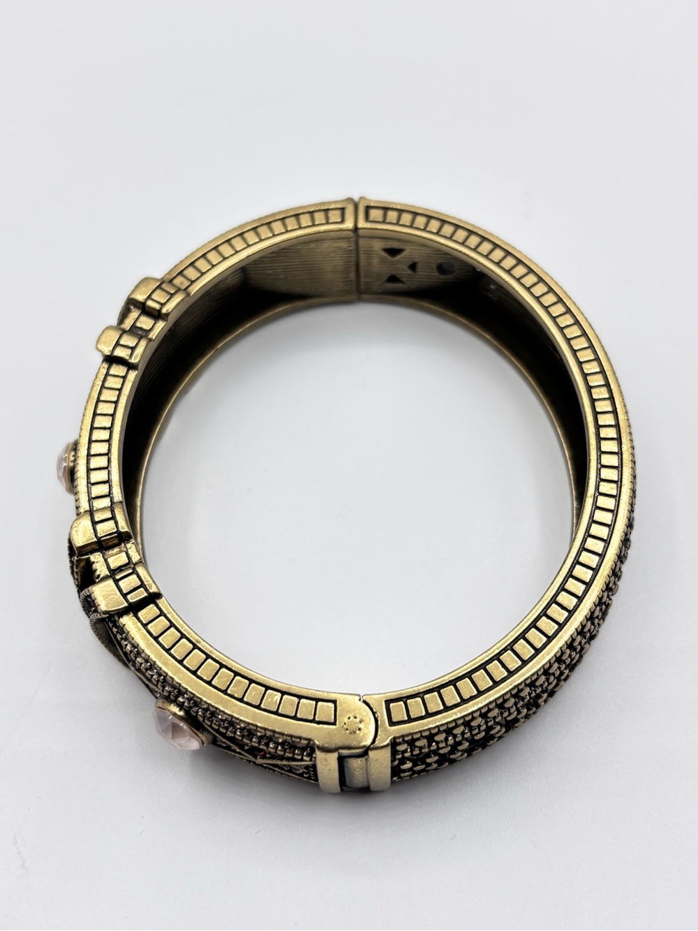 Heidi Daus Conscious Coupling Cuff Single Hinge Bangle in Champagne - Picture 9 of 11